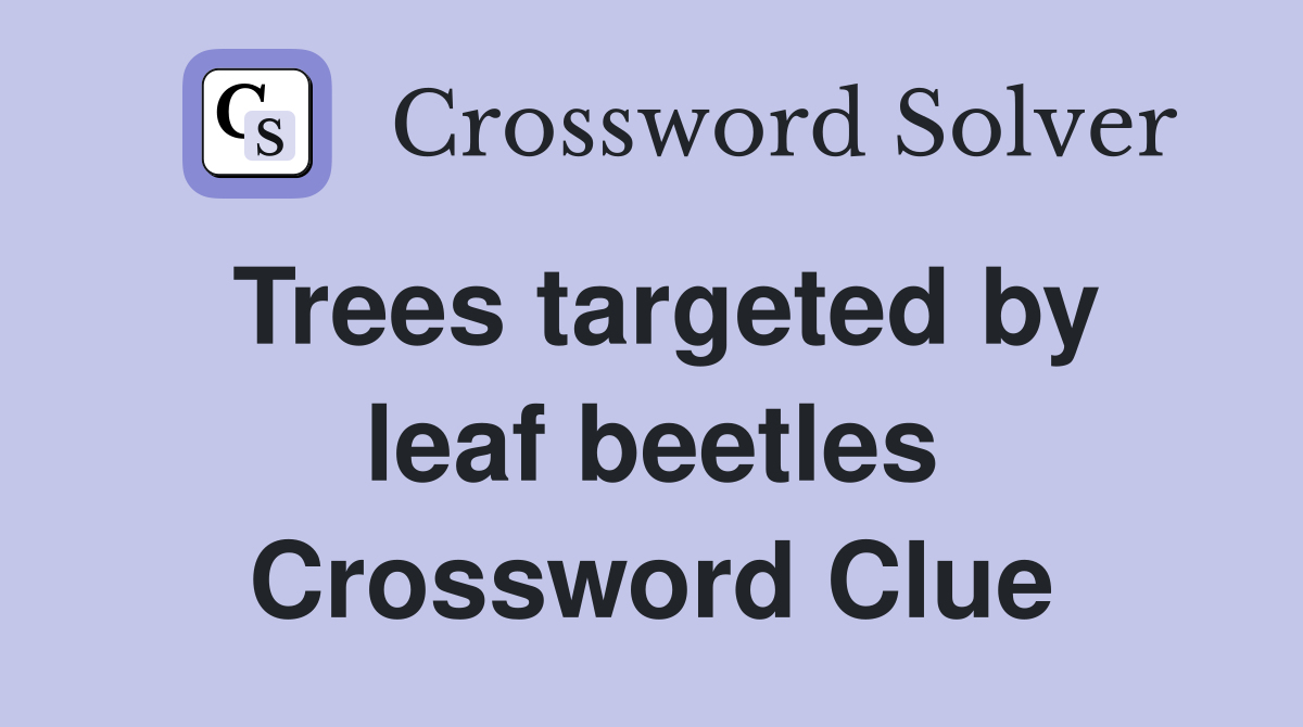 Trees targeted by leaf beetles Crossword Clue