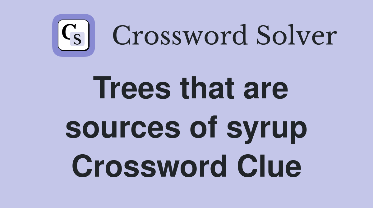 Trees that are sources of syrup Crossword Clue