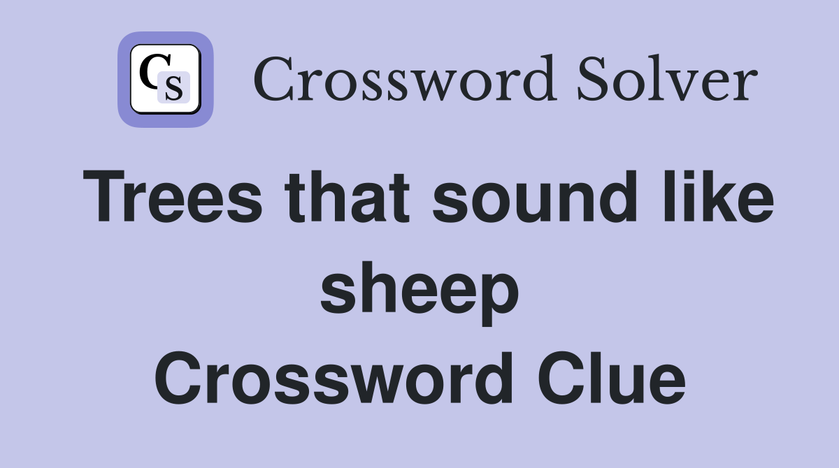 Trees that sound like sheep Crossword Clue