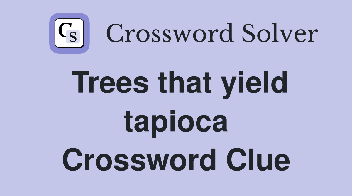 Trees that yield tapioca Crossword Clue