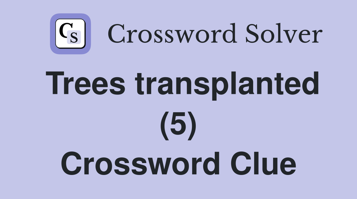 Trees transplanted (5) Crossword Clue