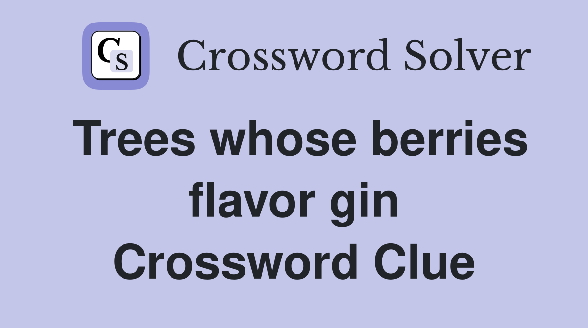 Trees whose berries flavor gin Crossword Clue