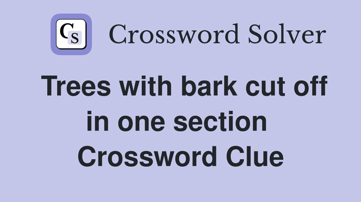 Trees with bark cut off in one section  Crossword Clue