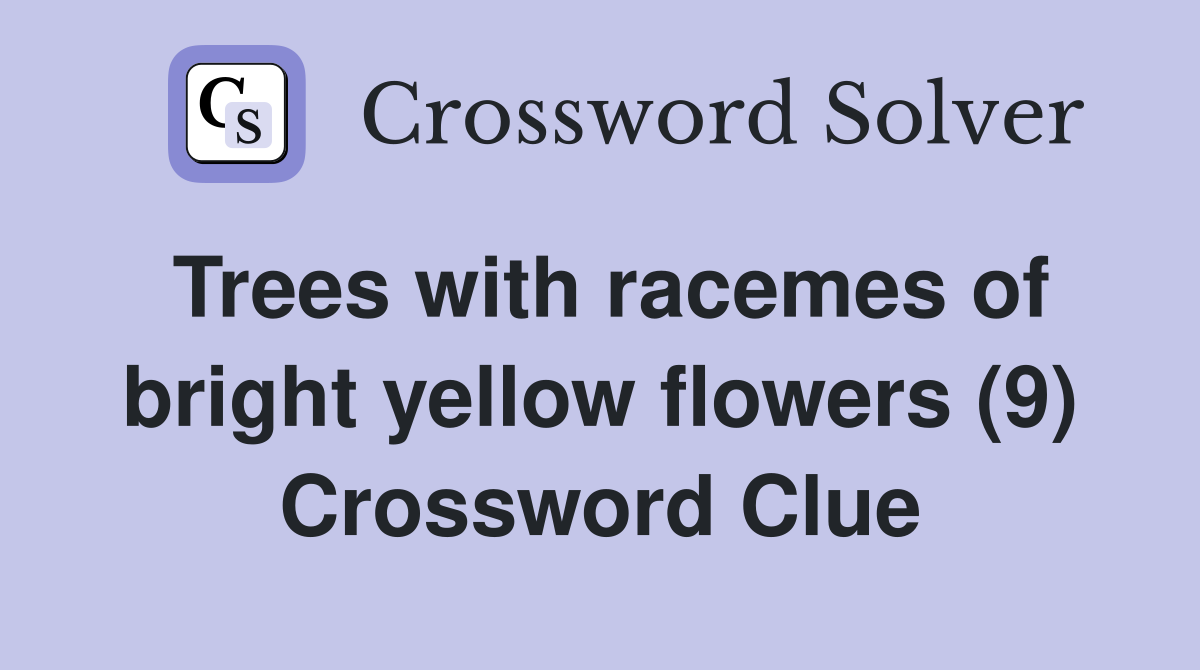 Trees with racemes of bright yellow flowers (9) Crossword Clue
