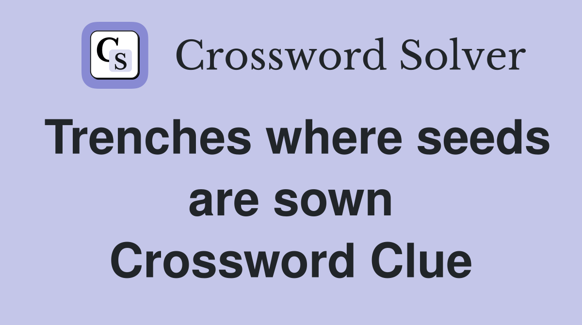 Trenches where seeds are sown Crossword Clue