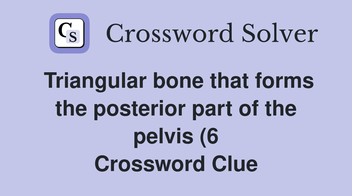 Triangular bone that forms the posterior part of the pelvis (6 Triangular bone that forms the posterior part of the pelvis (6