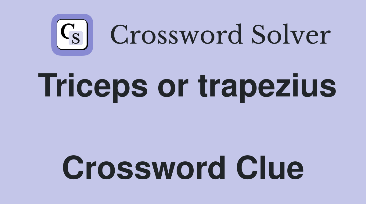 Triceps or trapezius  Crossword Clue