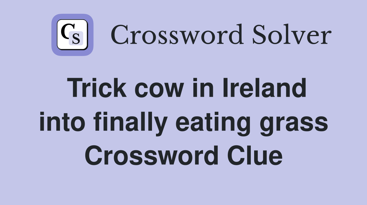Trick cow in Ireland into finally eating grass Crossword Clue