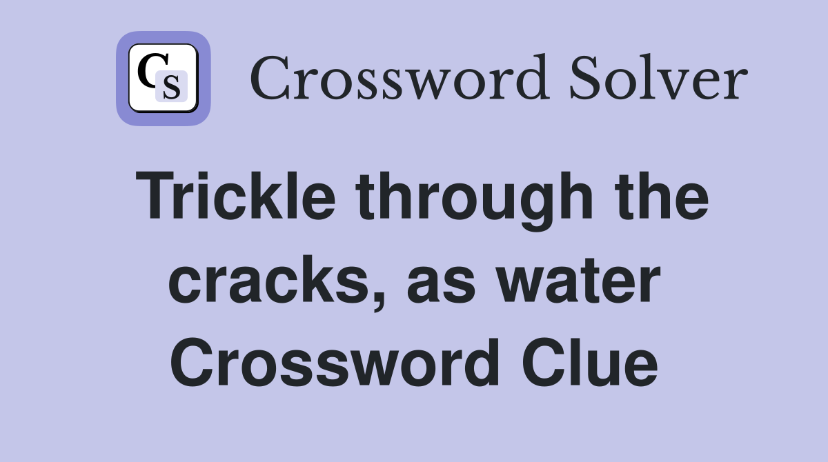 Trickle through the cracks, as water Crossword Clue