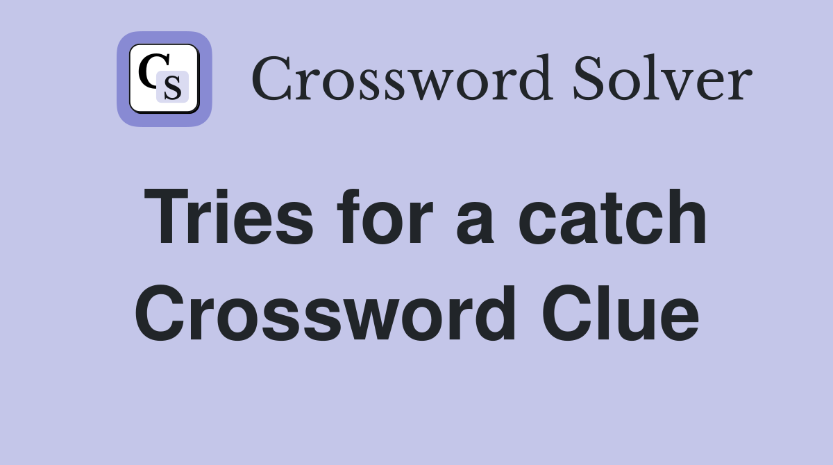 Tries for a catch Crossword Clue
