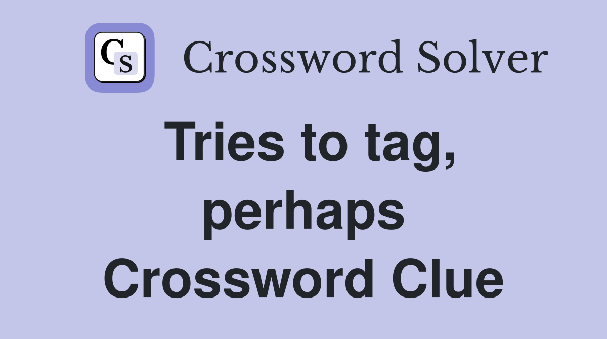Tries to tag, perhaps Crossword Clue
