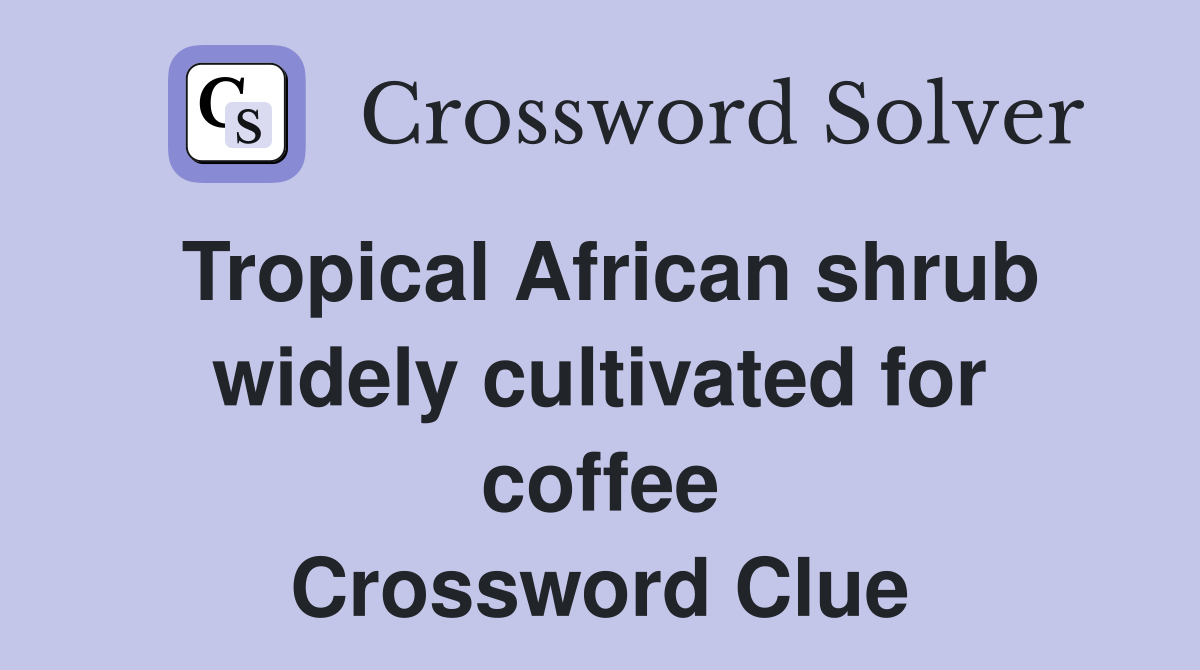 Tropical African shrub widely cultivated for coffee Crossword Clue