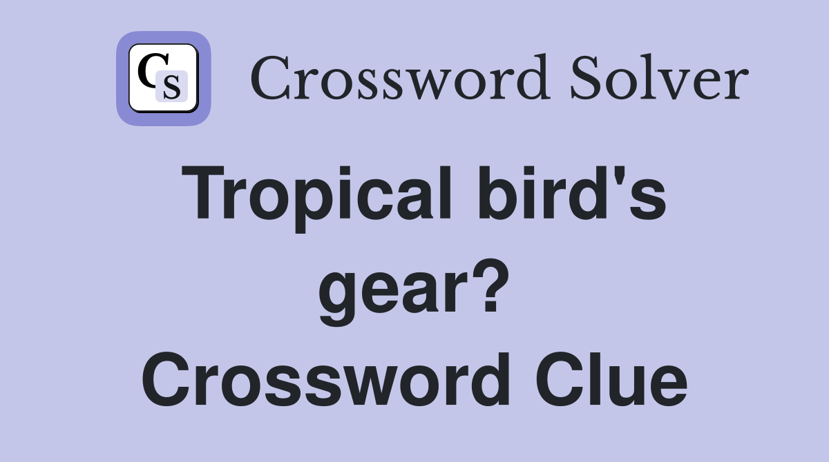 Tropical bird's gear? Crossword Clue