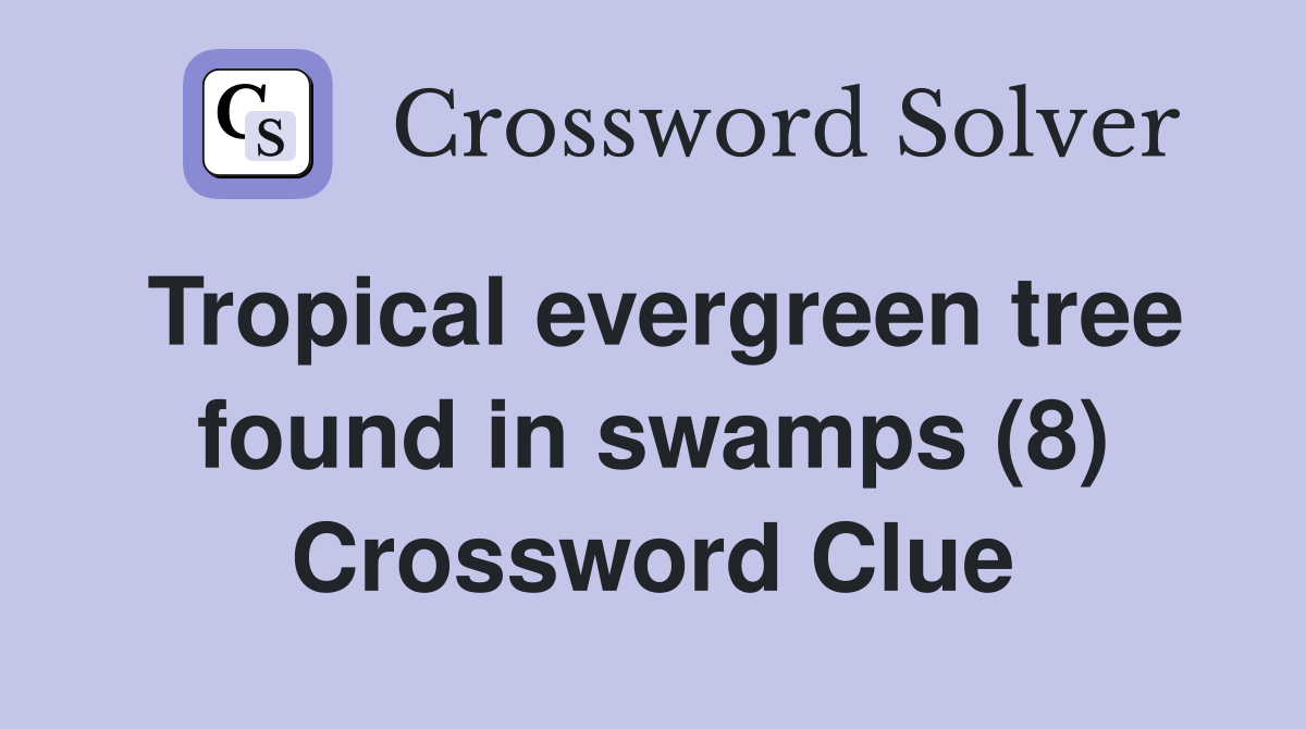 Tropical evergreen tree found in swamps (8) Crossword Clue