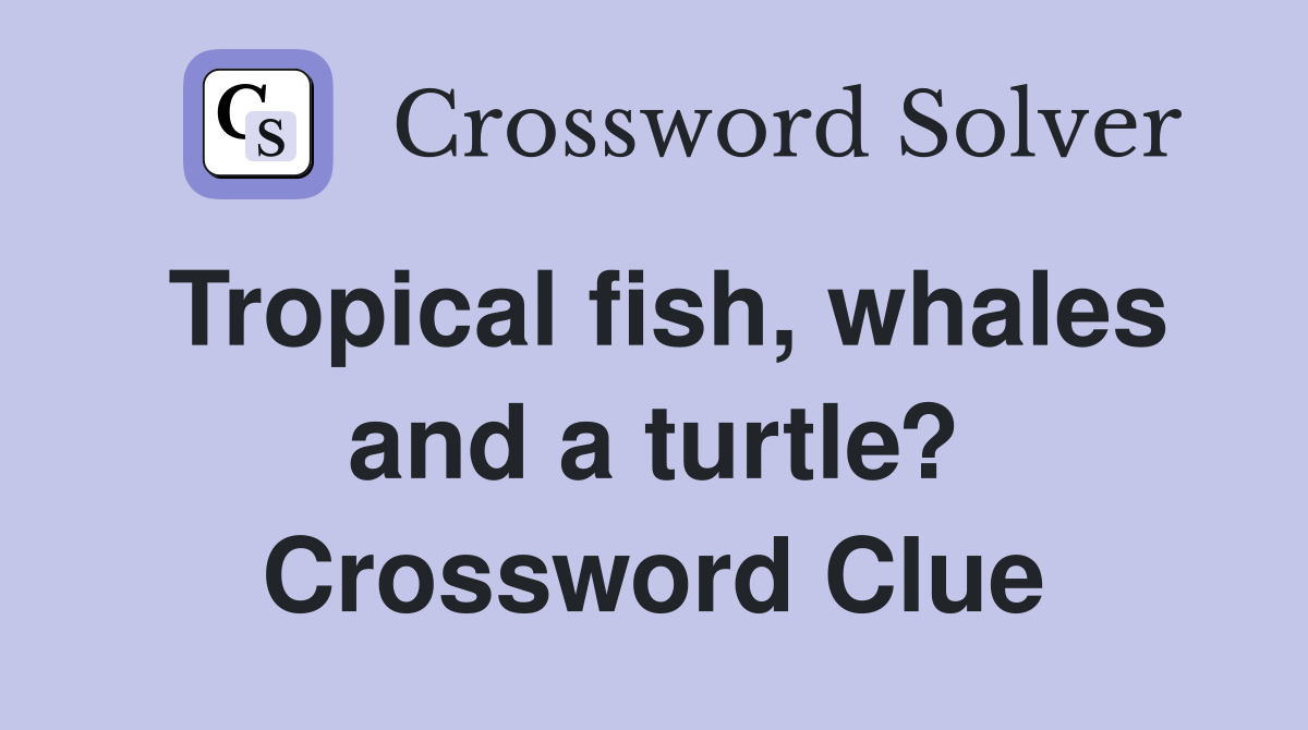 Tropical fish, whales and a turtle? Crossword Clue