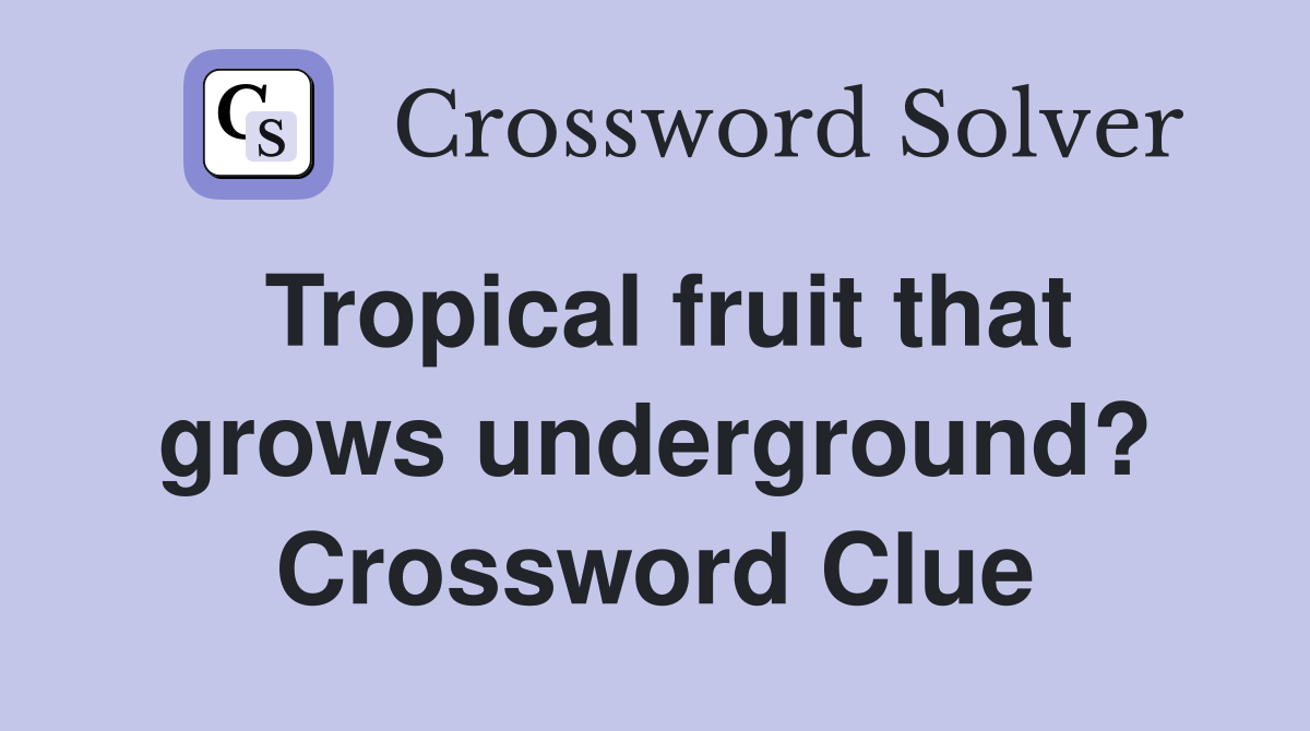 Tropical fruit that grows underground? Crossword Clue