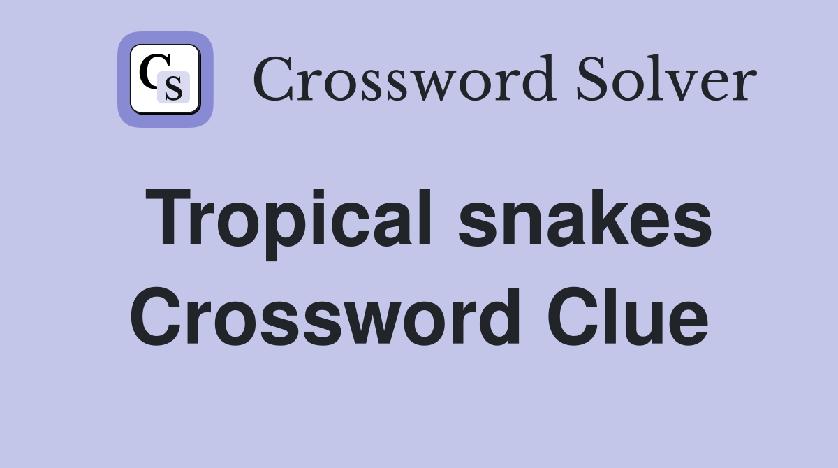 Tropical snakes Crossword Clue