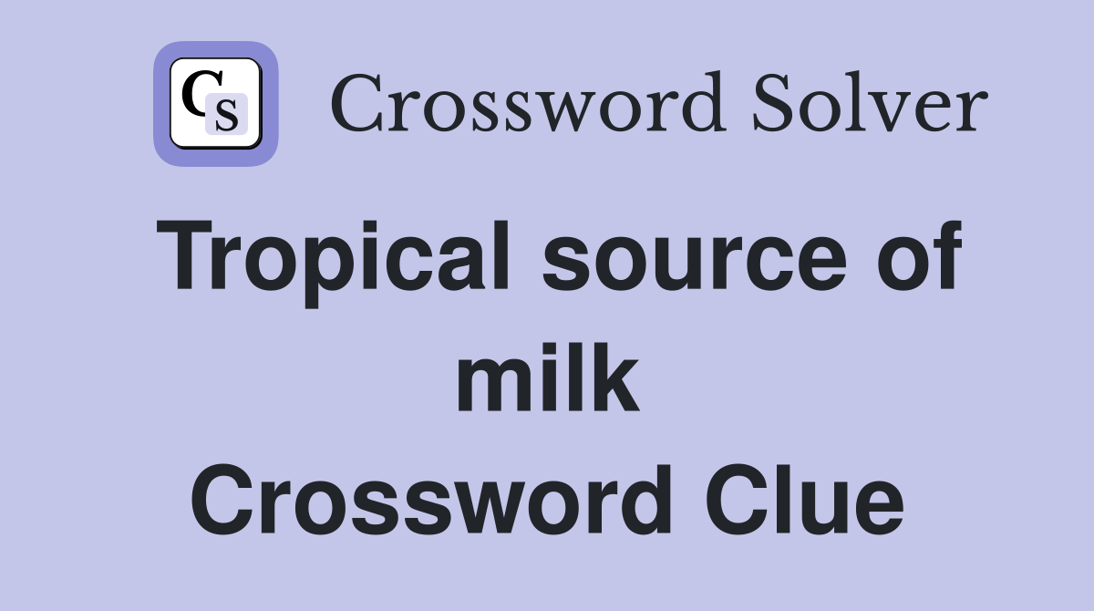 Tropical source of milk Crossword Clue