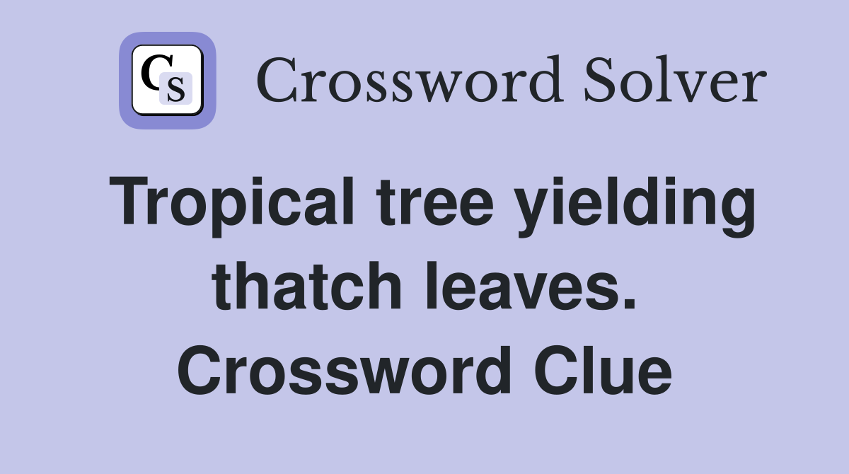 Tropical tree yielding thatch leaves. Crossword Clue