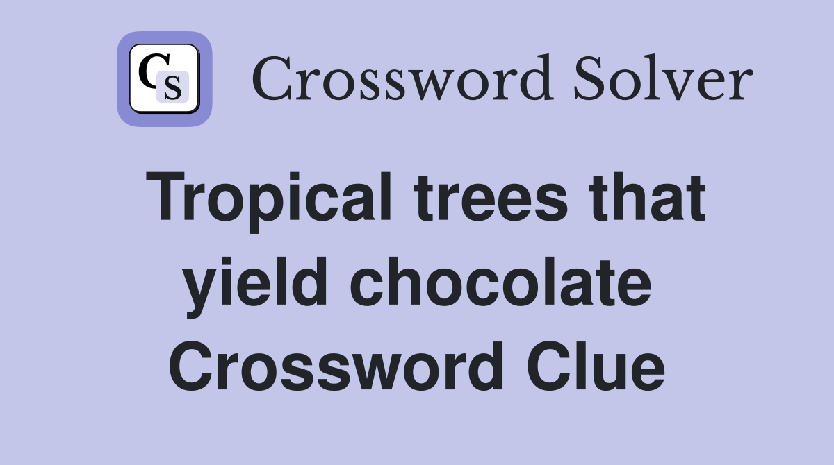 Tropical trees that yield chocolate Crossword Clue