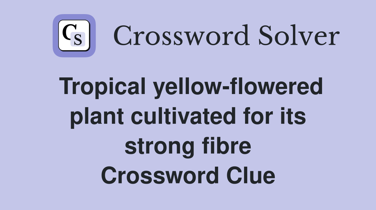 Tropical yellow-flowered plant cultivated for its strong fibre Crossword Clue