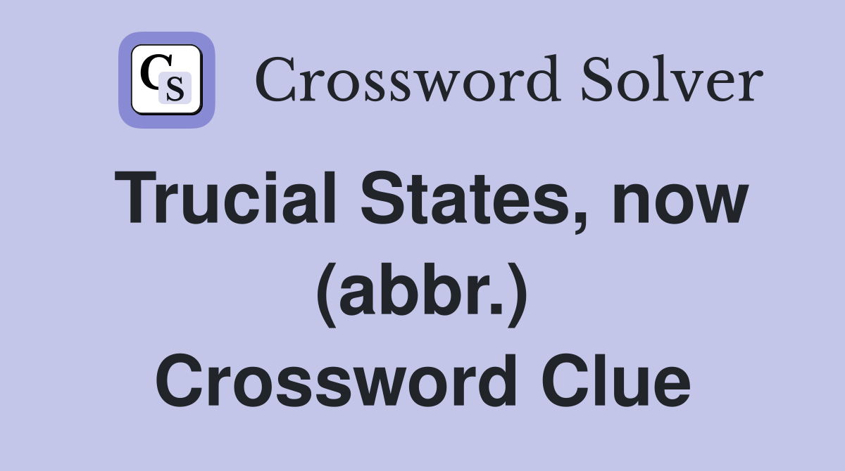 Trucial States, now (abbr.) Crossword Clue