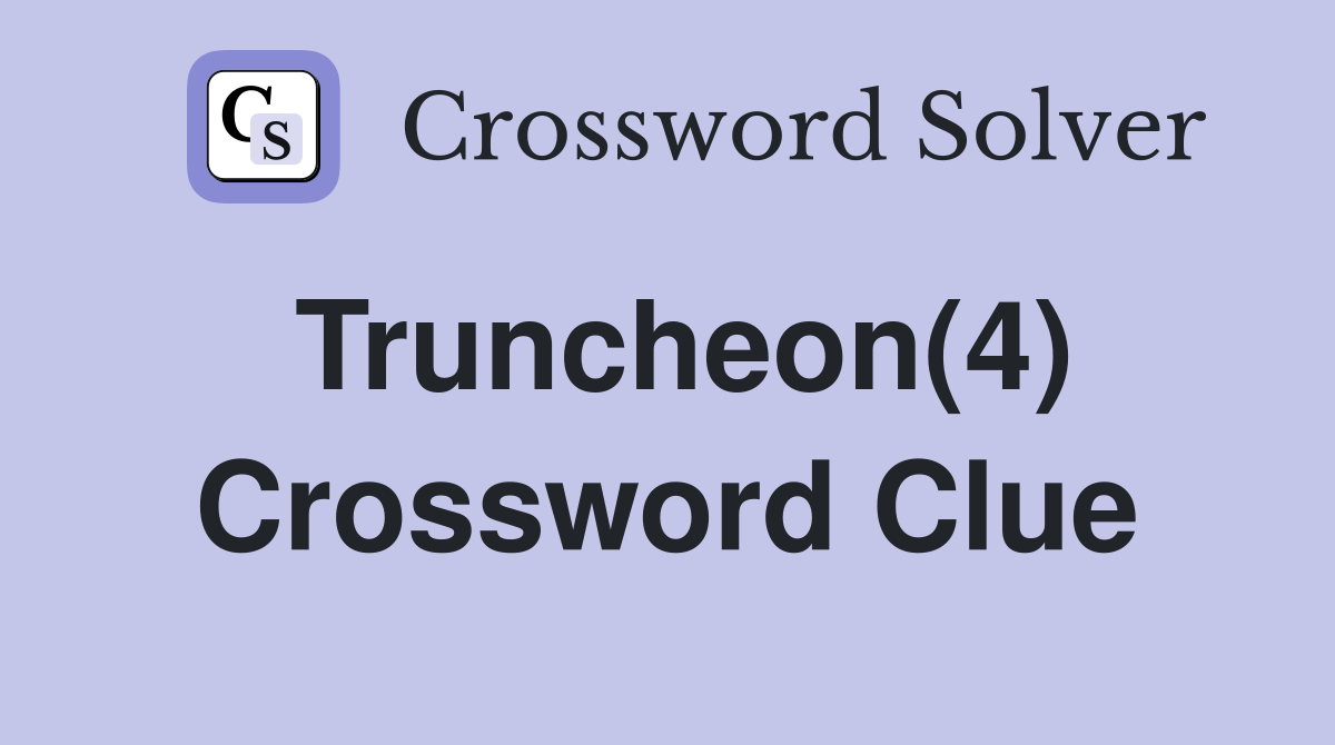 Truncheon(4) Crossword Clue