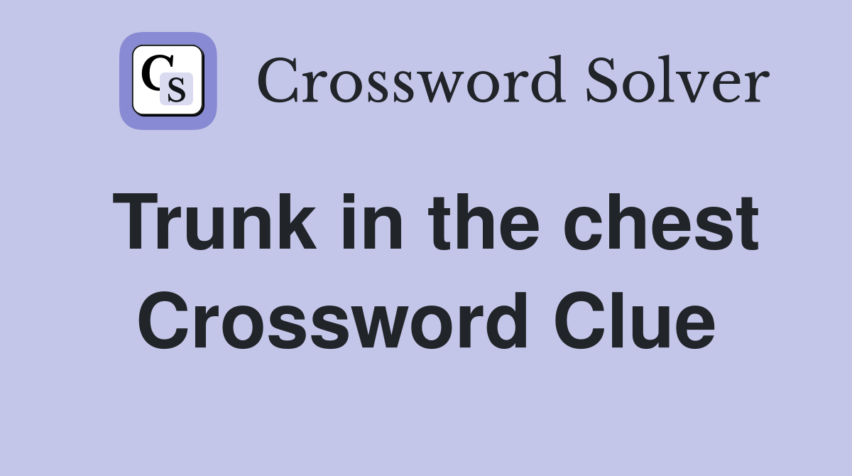 Trunk in the chest Crossword Clue