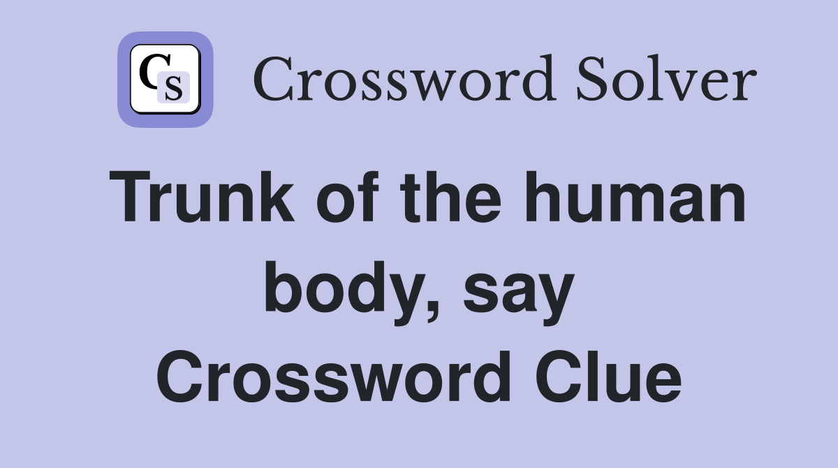 Trunk of the human body, say Crossword Clue