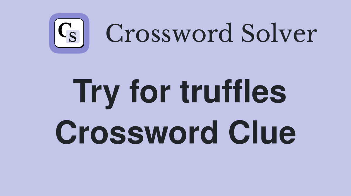 Try for truffles Crossword Clue