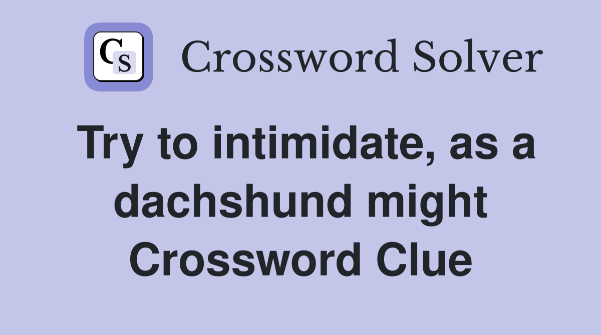 Try to intimidate, as a dachshund might Crossword Clue
