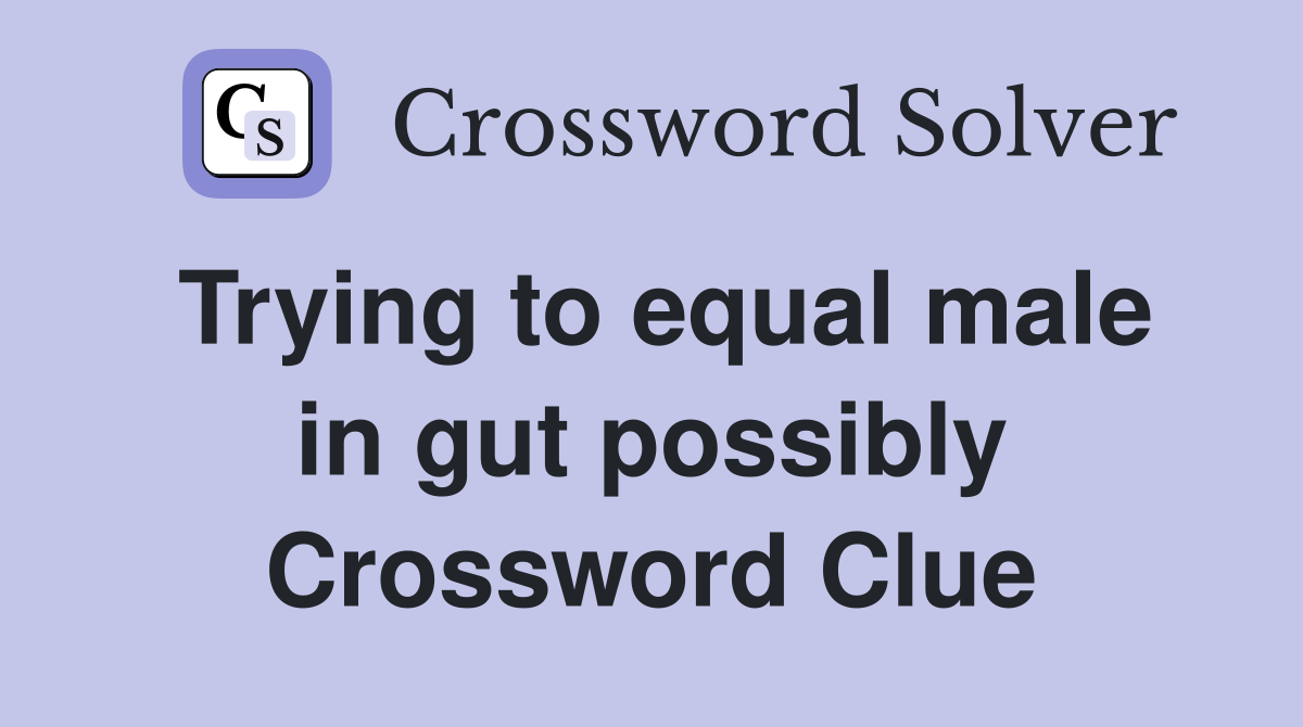 Trying to equal male in gut possibly Crossword Clue