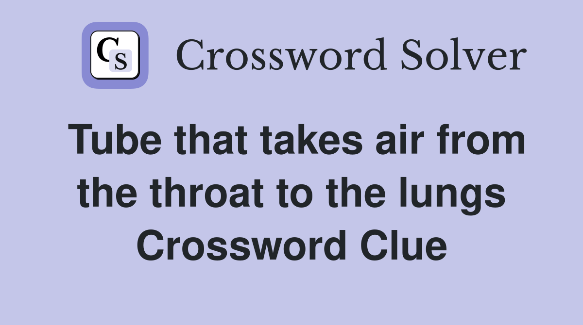 Tube that takes air from the throat to the lungs Crossword Clue