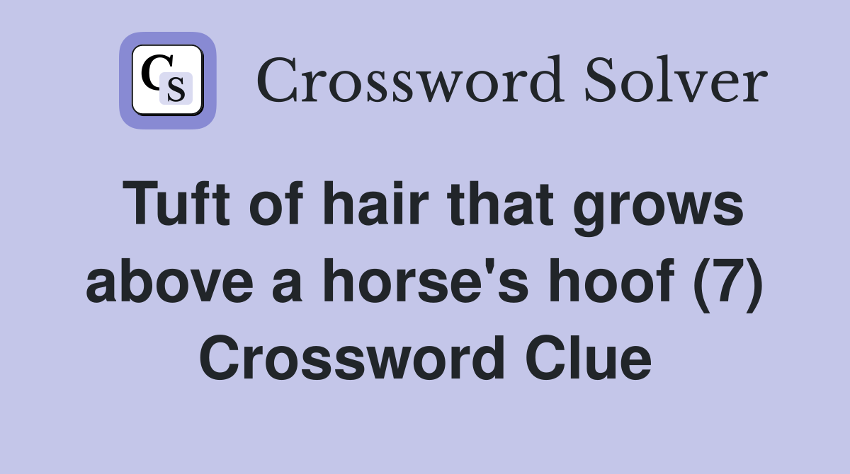 Tuft of hair that grows above a horse's hoof (7) Crossword Clue