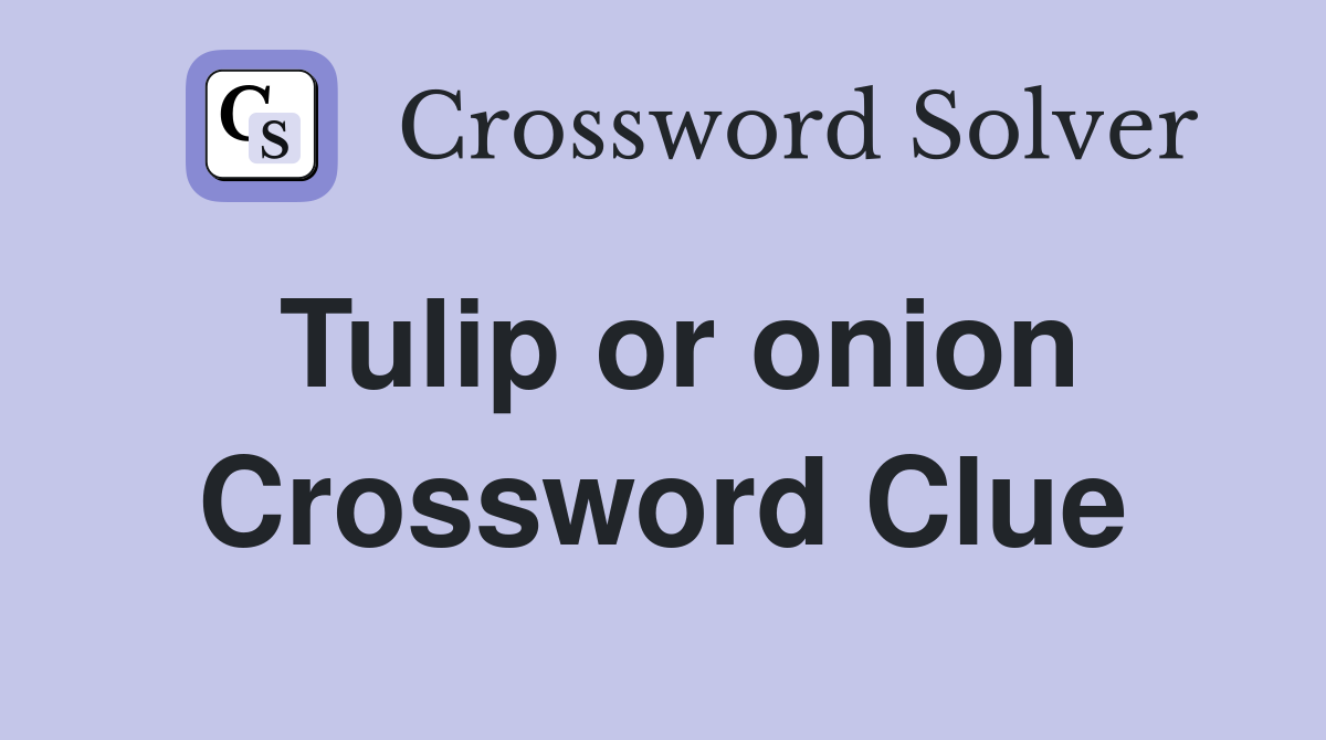 Tulip or onion Crossword Clue