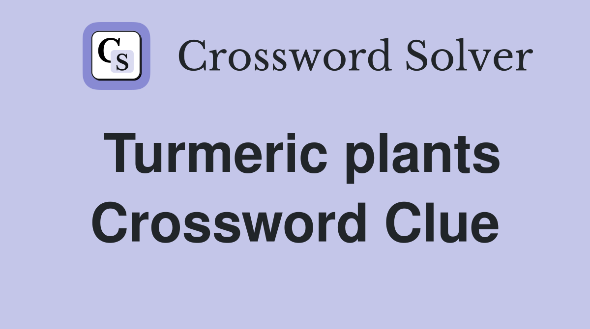 Turmeric plants Crossword Clue