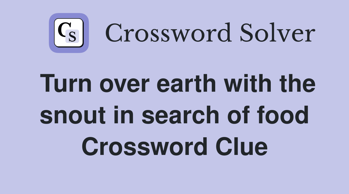 Turn over earth with the snout in search of food Crossword Clue