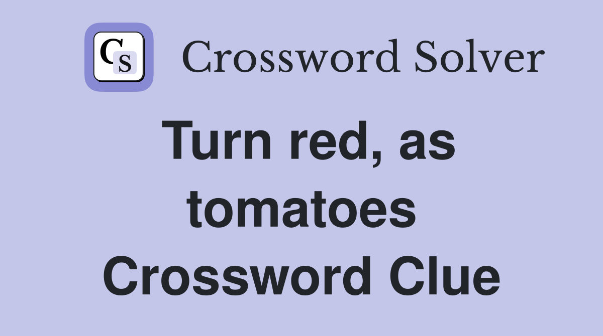 Turn red, as tomatoes Crossword Clue