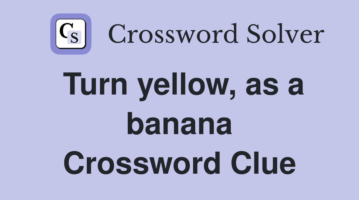 Turn yellow, as a banana Crossword Clue
