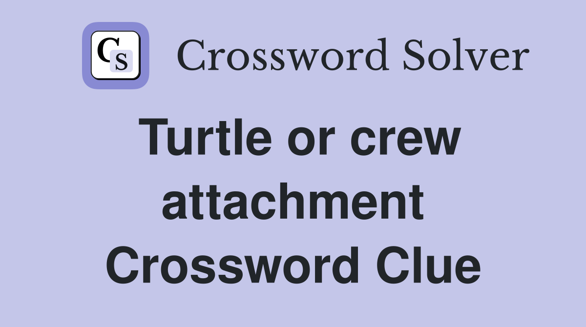 Turtle or crew attachment Crossword Clue