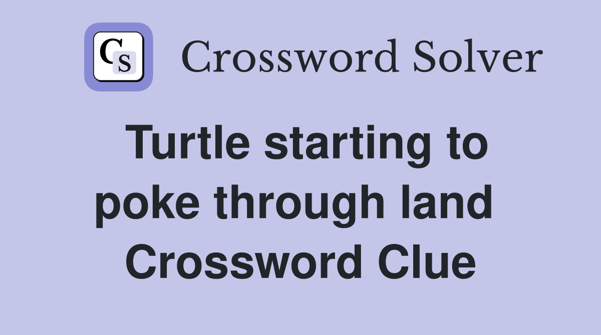Turtle starting to poke through land  Crossword Clue