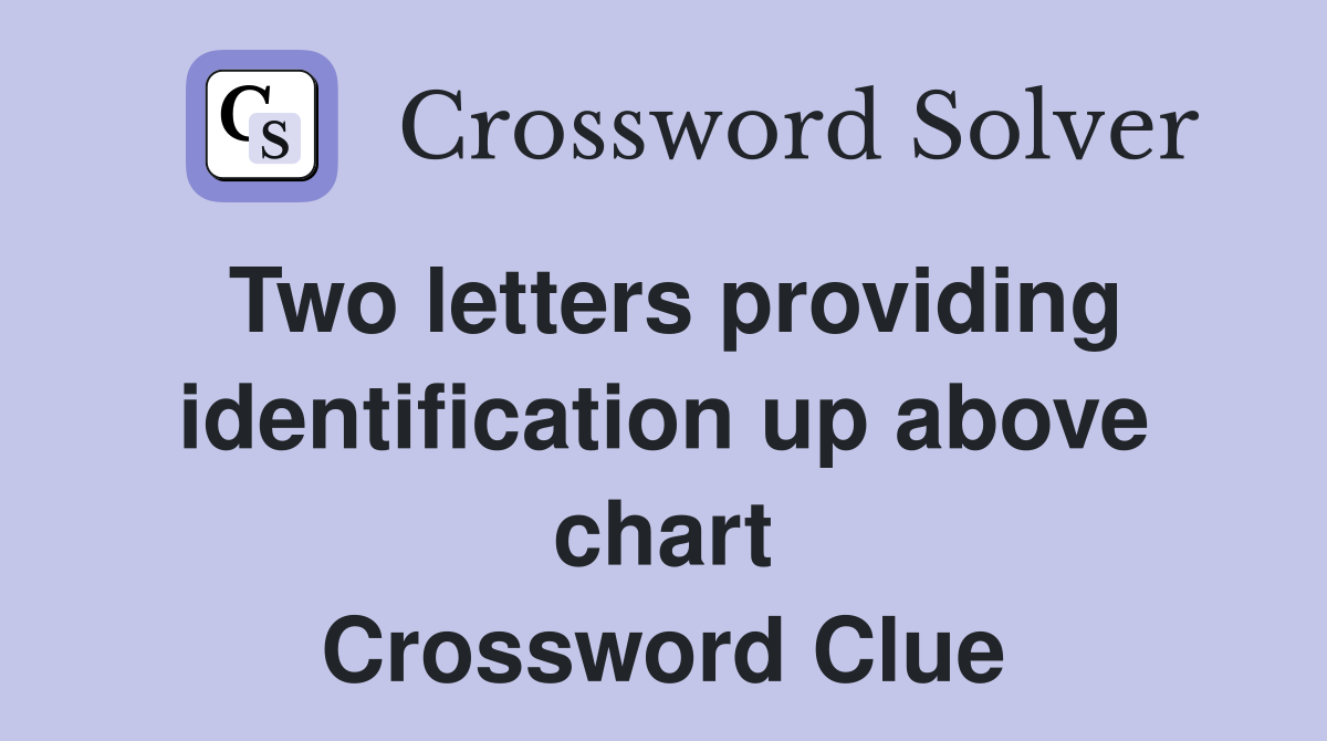 Two letters providing identification up above chart Crossword Clue