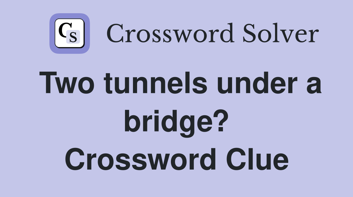 Two tunnels under a bridge? Crossword Clue