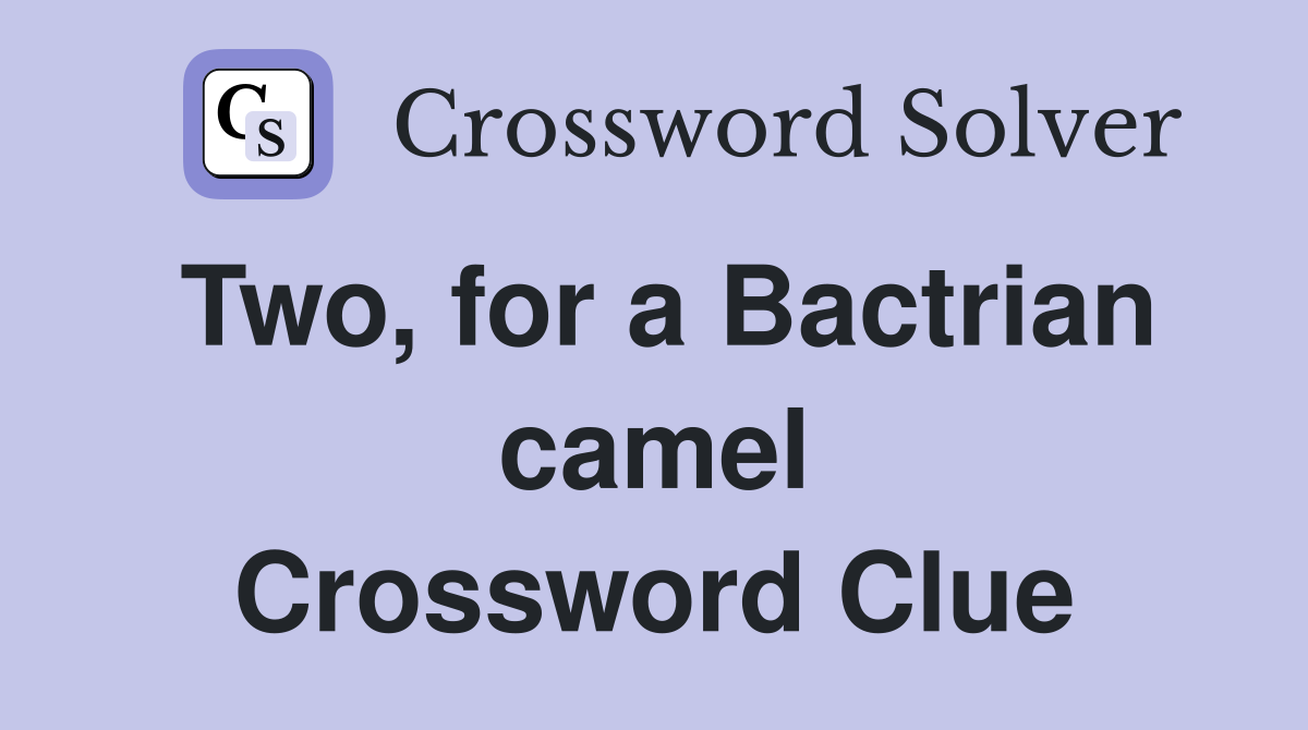 Two, for a Bactrian camel Crossword Clue