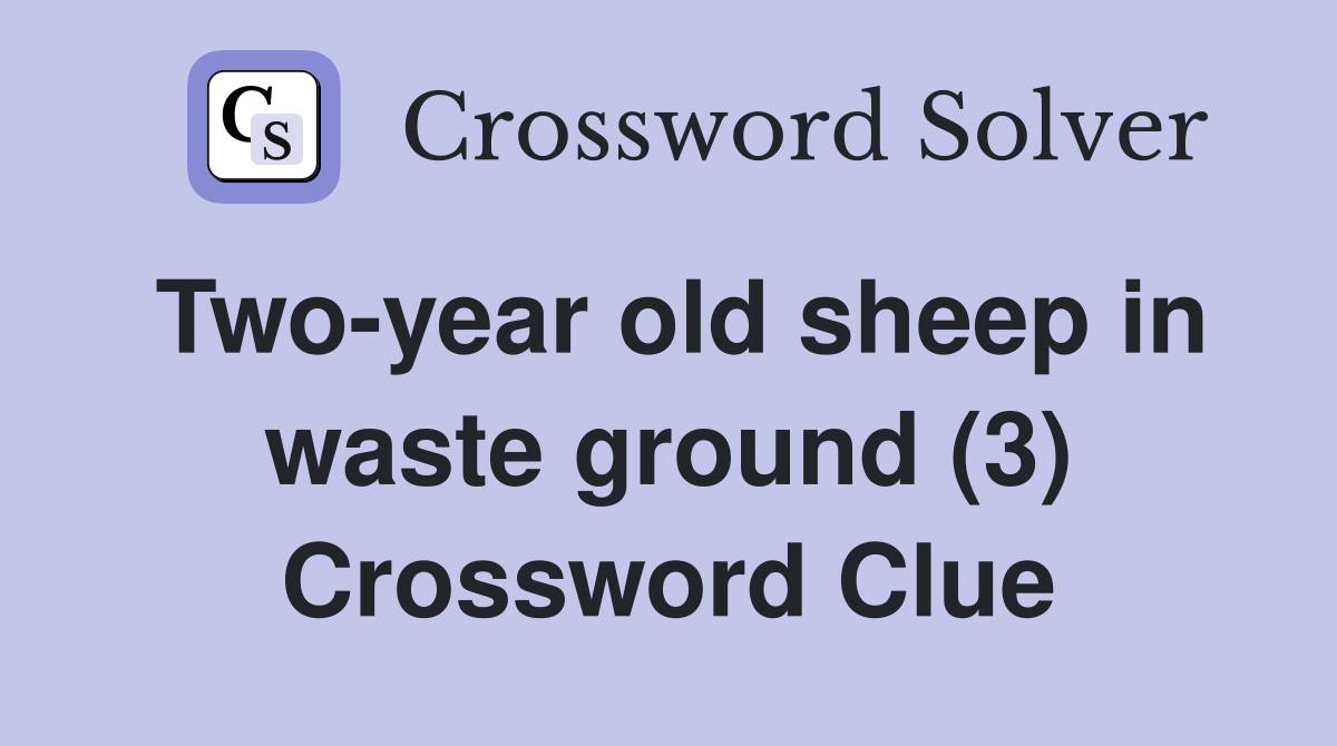 Two-year old sheep in waste ground (3) Crossword Clue
