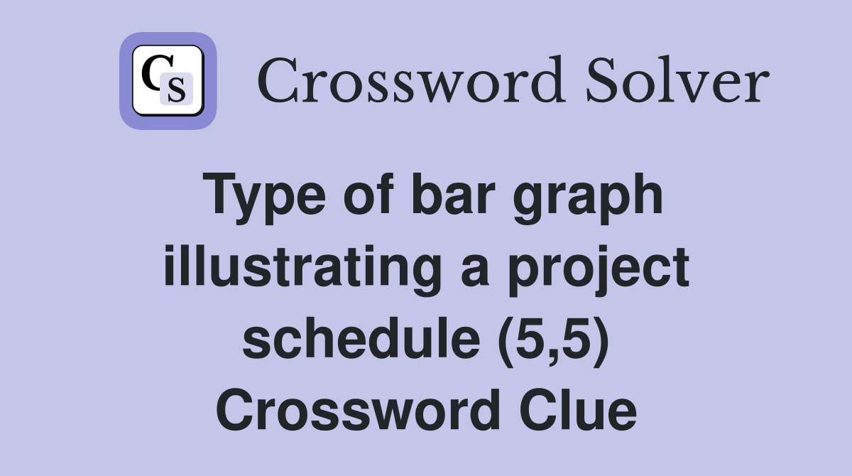 Type of bar graph illustrating a project schedule (5,5) Crossword Clue