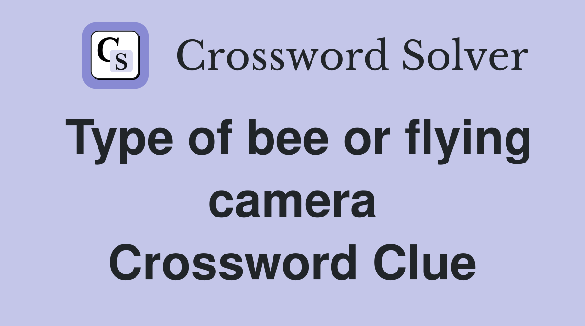 Type of bee or flying camera Crossword Clue