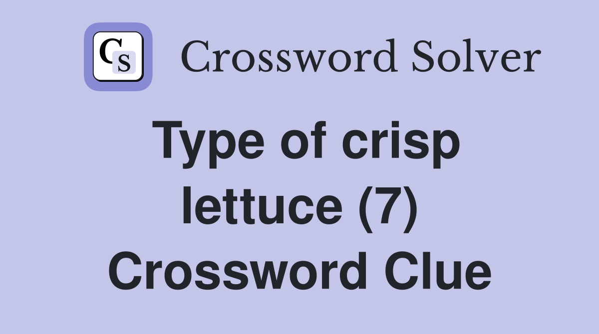 Type of crisp lettuce (7) Crossword Clue