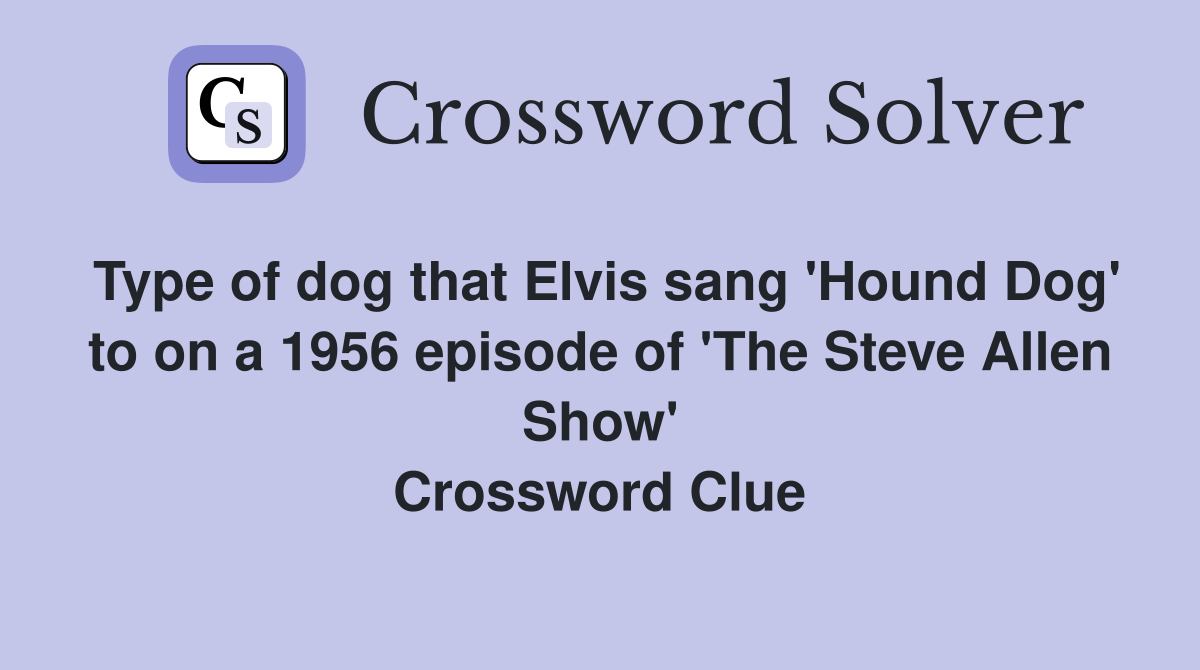Type of dog that Elvis sang 'Hound Dog' to on a 1956 episode of 'The Steve Allen Show' Crossword Clue