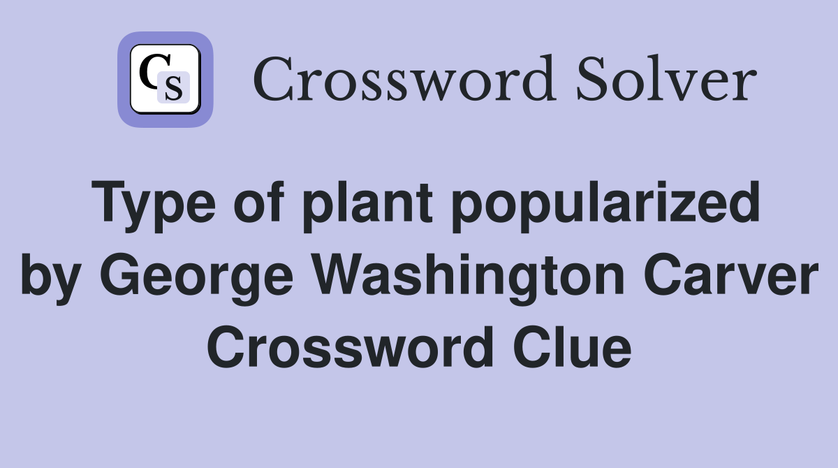 Type of plant popularized by George Washington Carver Crossword Clue